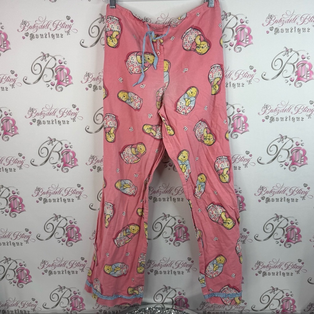 Disney pants pooh bear Pink Character Pajama Pants vintage Y2K comfy